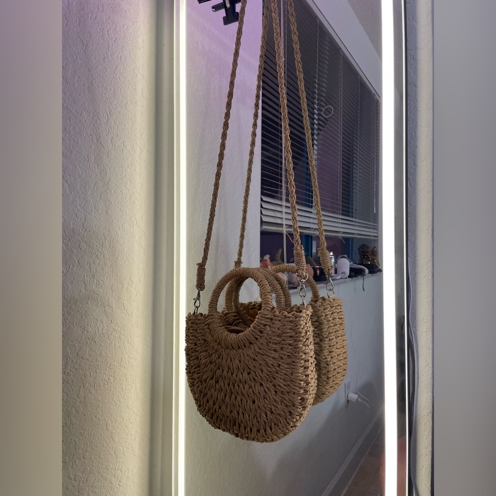 Raffia Beach Bag with Removable Strap